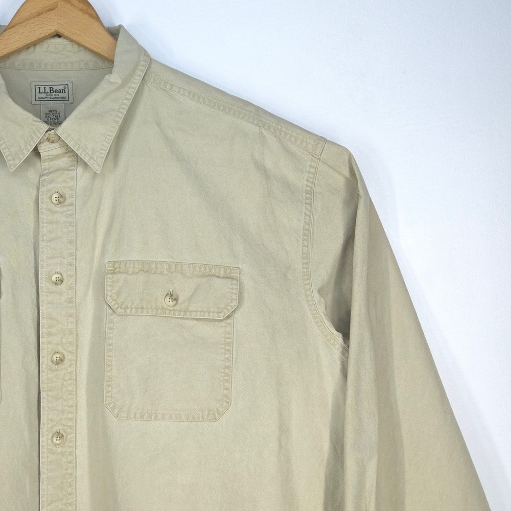 LL Bean Sunwashed Canvas Shirt Mens XXL Tall Outdoors 0FCW8 Chore‎ Barn Workwear - Picture 12 of 16
